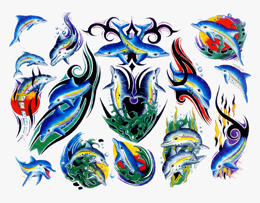 Dolphin-tattoos2 
 Src Data, HD Png Download