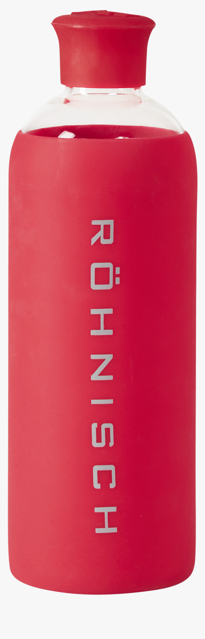 Glass Water Bottle, Red, HD Png Download