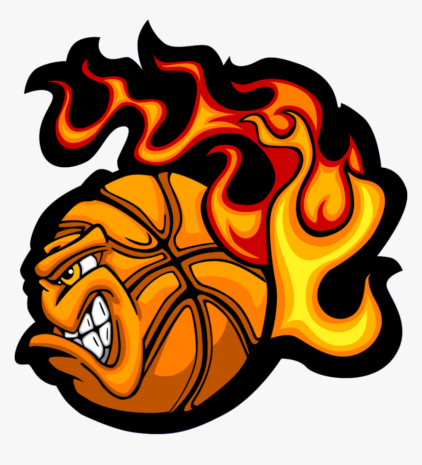 Flaming Basketball Logo Clipart , Png Download, Transparent Png