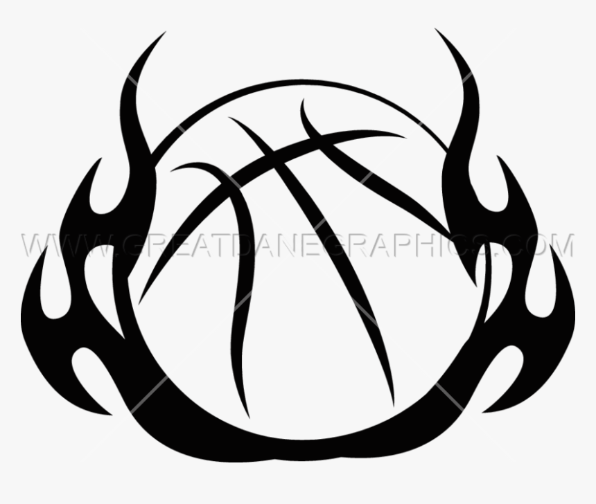 Flame Clipart Basketball Basketball Ball Tribal Design, HD Png Download