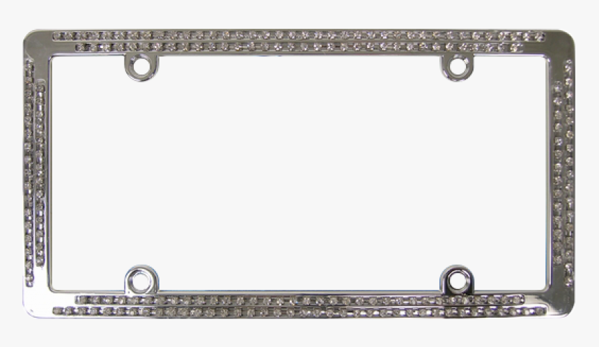 Chrome Coated Metal With Double Row White Diamonds, HD Png Download