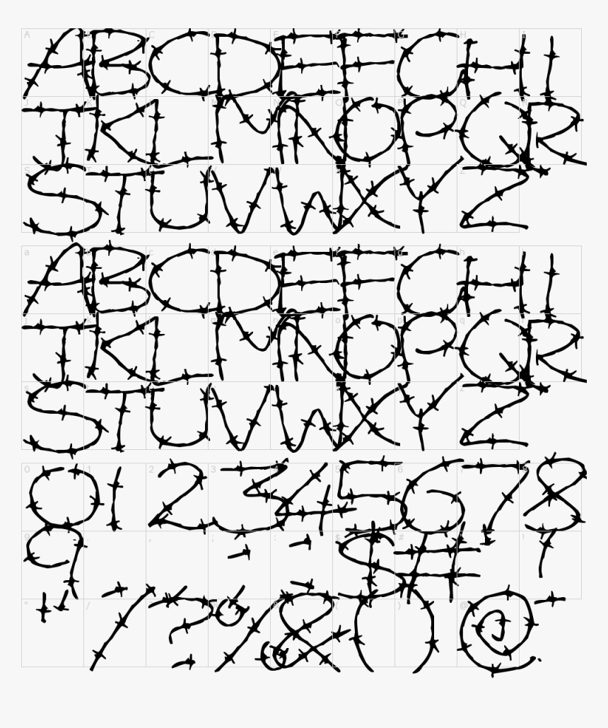 Barbed Wires Font Cursive Barb Wire Font-, HD Png Download