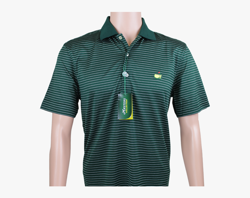 Masters Green And Thin White Striped Jersey Polo, HD Png Download