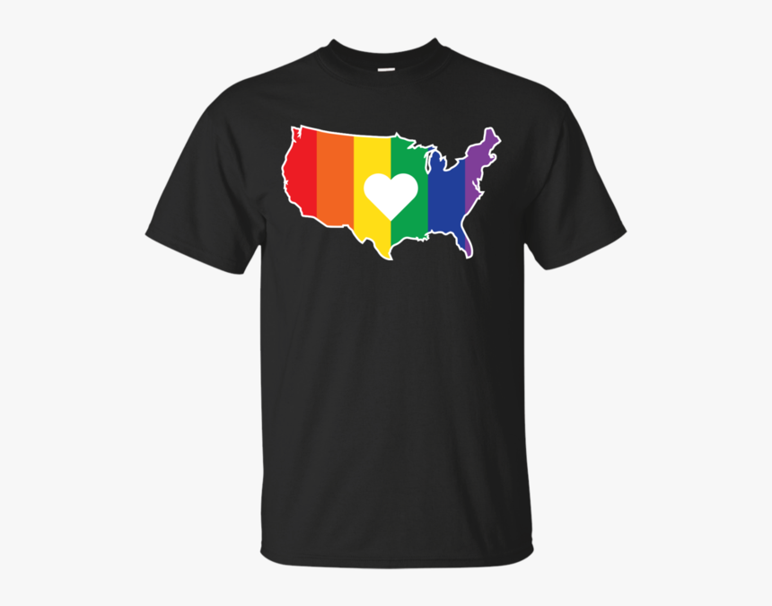 Gay Usa Rainbow United States Outline Rainbows T Shirt, HD Png Download