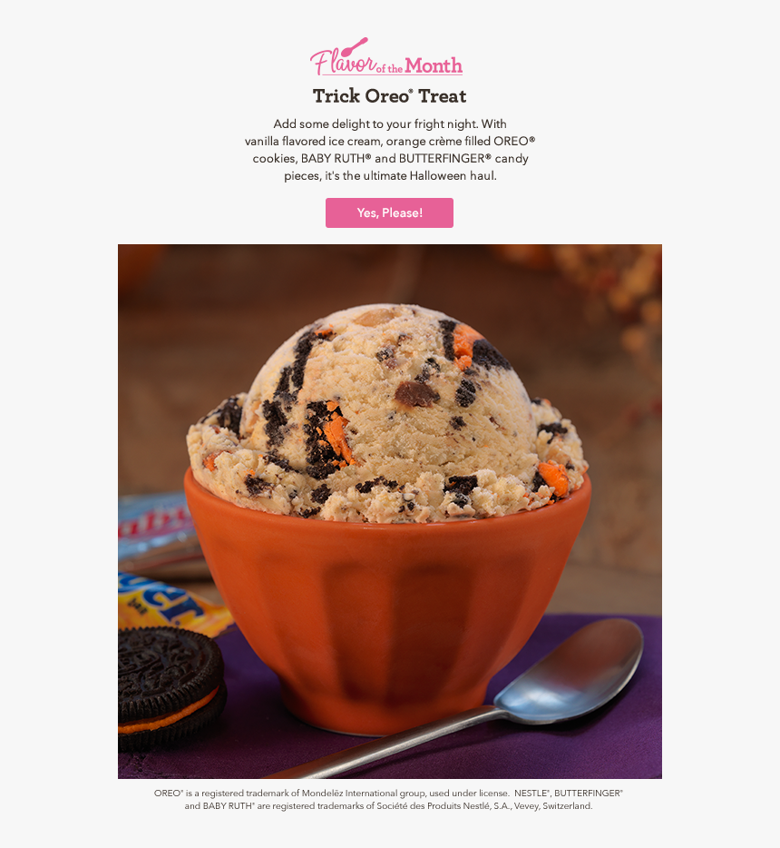 Baskin Robbins Trick Oreo Treat Png Download Halloween-, Transparent Png