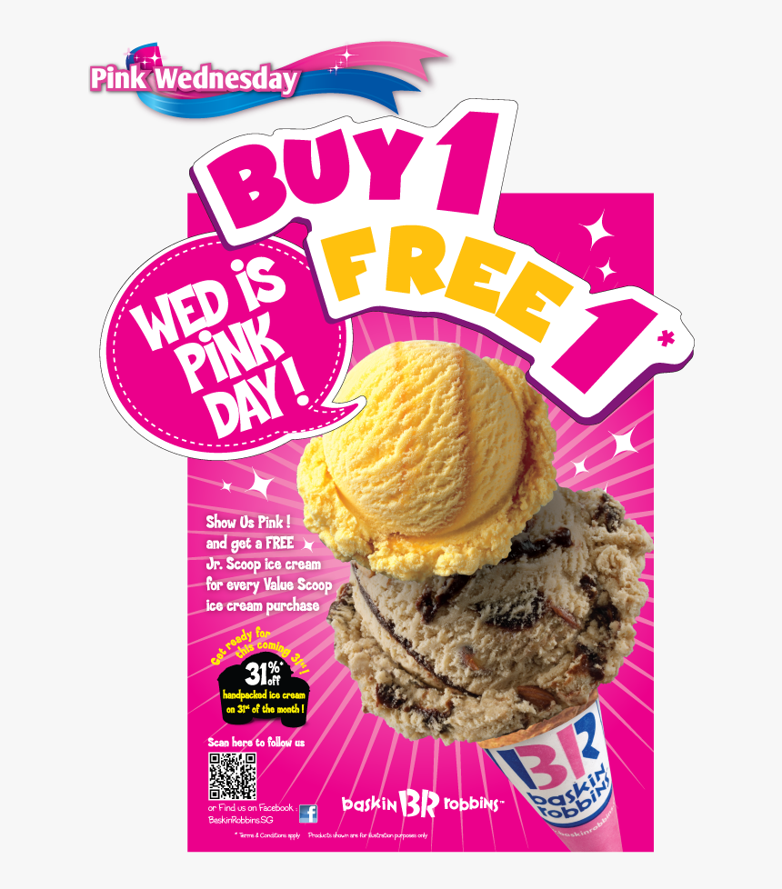 Baskin Robbins Pink Wednesday 3 Feb 2016 Onward, HD Png Download