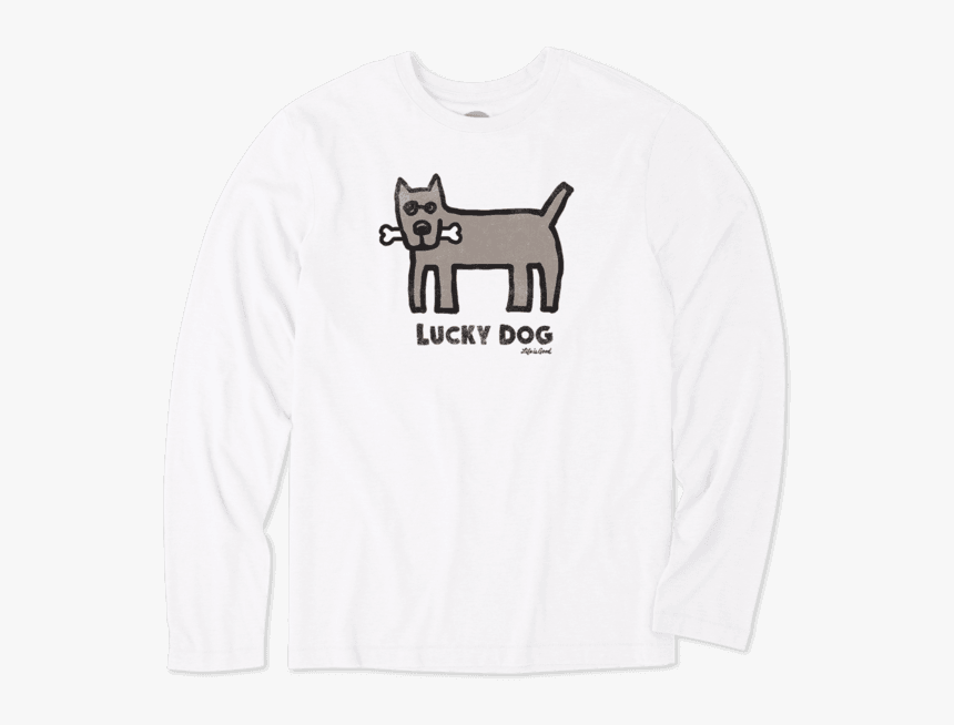 Men S Lucky Dog Bone Long Sleeve Cool Tee, HD Png Download