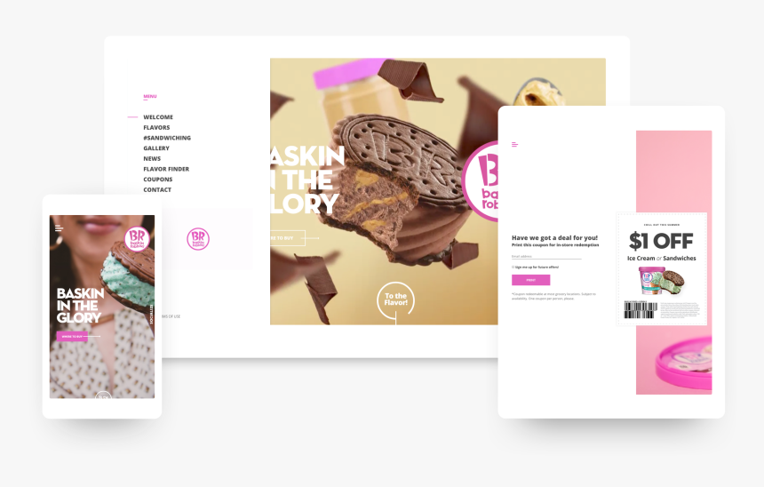 Baskin Robbins At Home Responsive Web Design, HD Png Download