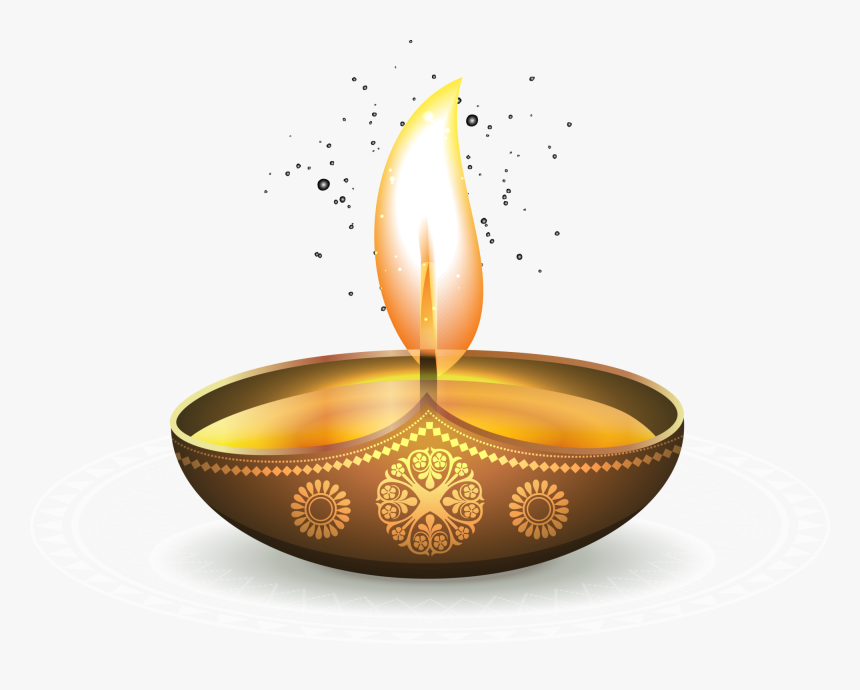 Golden Oil Ezhamkulam Light Diwali Lamp Shining Clipart, HD Png Download
