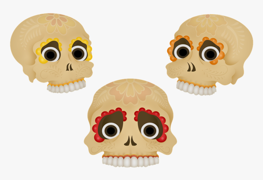 Sugar Skull, Skull, Tattoo, Colorful, Halloween, HD Png Download