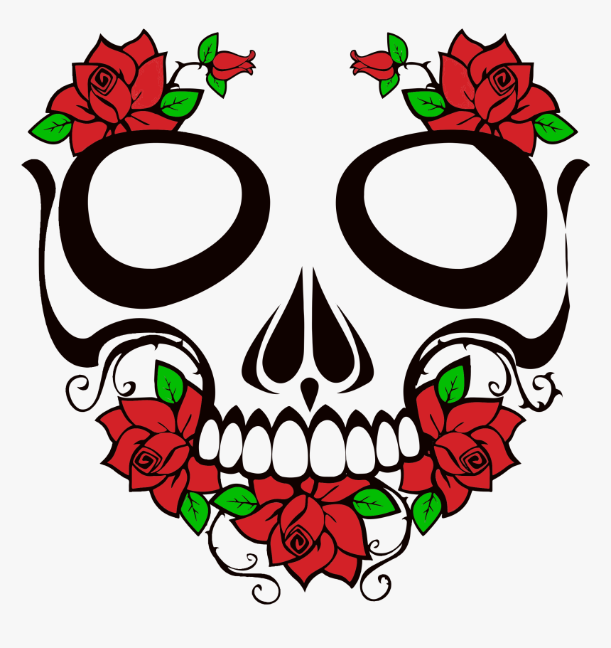 Rose Clip Art Skull, HD Png Download