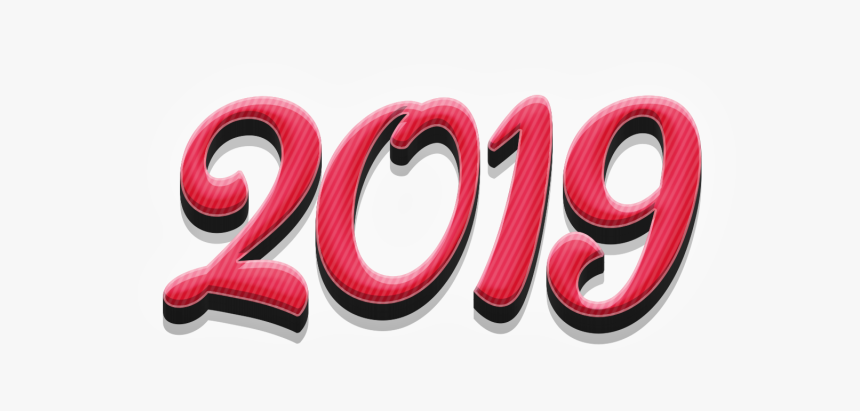 2019, Stylist Pink Text Effects New Year Text, HD Png Download