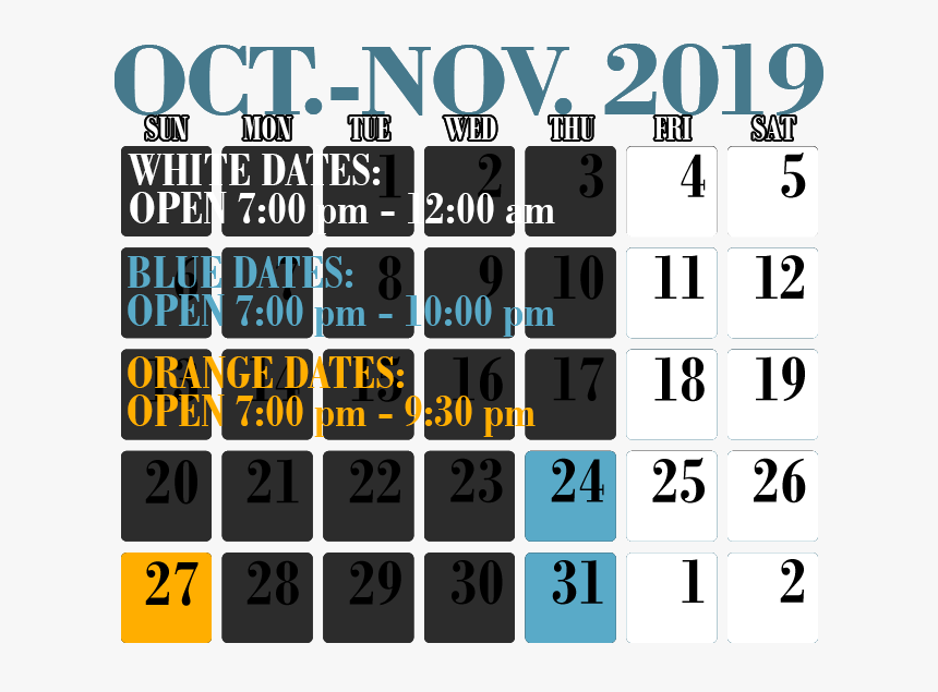 Dates & Hours Of Operation, HD Png Download