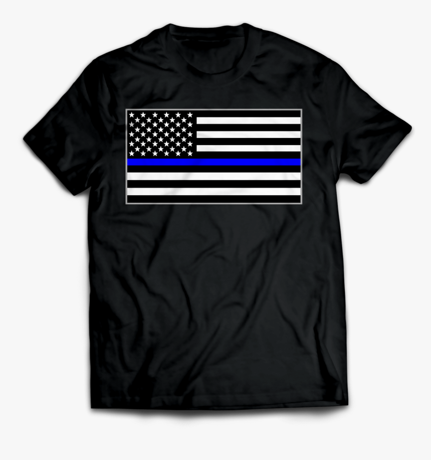 Thin Blue Line Police Flag T-shirt, HD Png Download