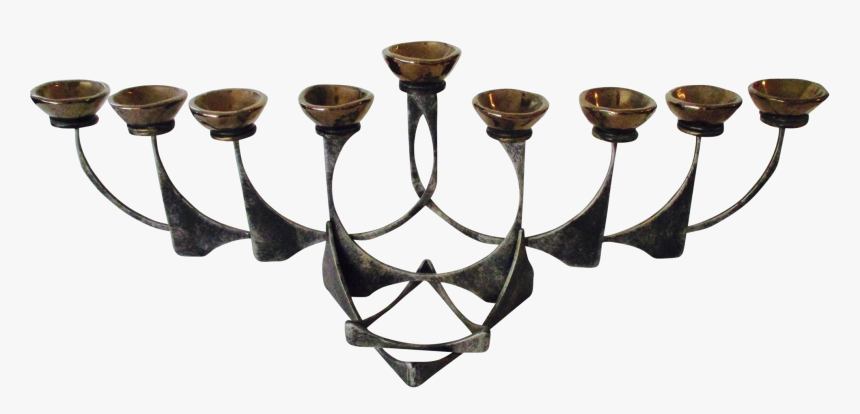 Artisan Modernist Menorah Oil Lamp Chanukah Judaica, HD Png Download