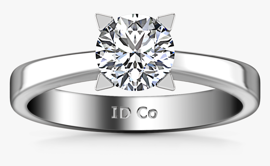 Solitaire Engagement Ring Icon 14k White Gold - Ring, HD Png Download