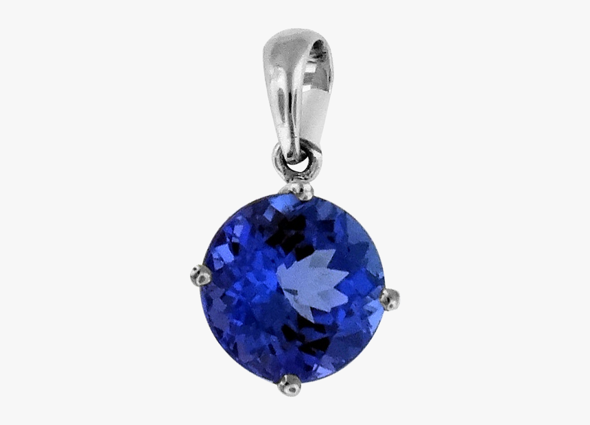 14kt White Gold Round Tanzanite Pendant Ts1088p 15292 - Locket, HD Png Download