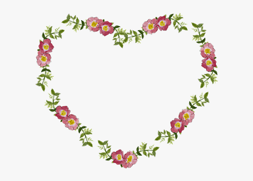 Floral, Flower, Frame, Heart, Decorative, Scrapbooking - Heart Of Flowers Png, Transparent Png