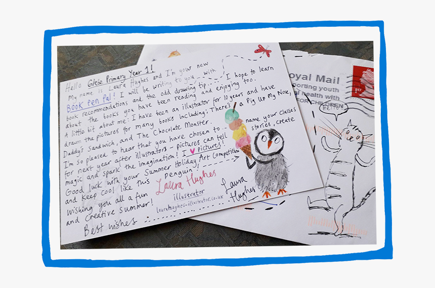 Photo Of Laura Hughes S Postcard With A Drawing Of - Cartoon, HD Png Download