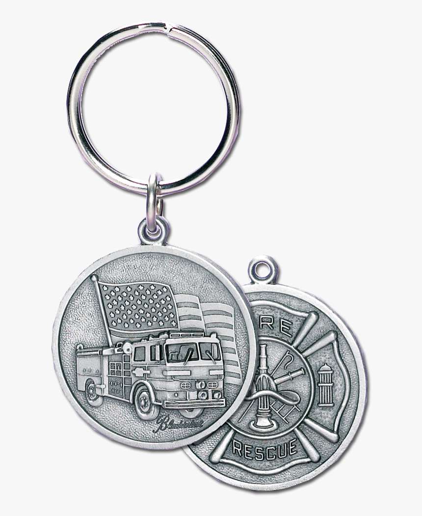 Blackinton J173 2 Sided Round Fire Department Keychain - Keychain, HD Png Download