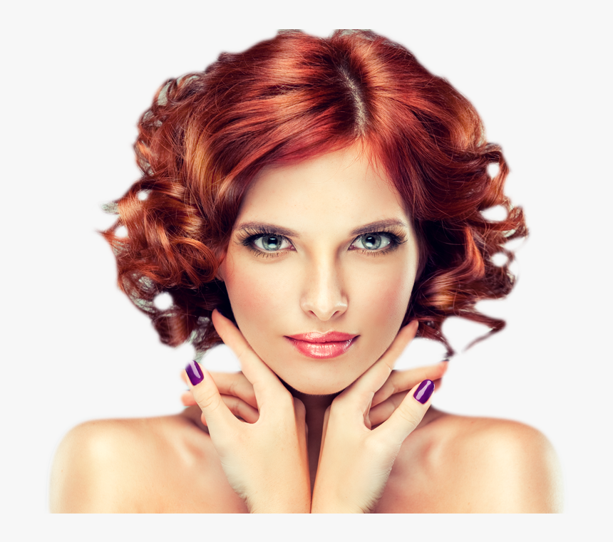 Beautiful Model Red With Curly Hair, HD Png Download