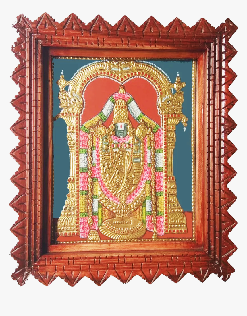 Balaji 24 Carat Gold Antique Finish Traditional Tanjore - Thanjavur Painting, HD Png Download