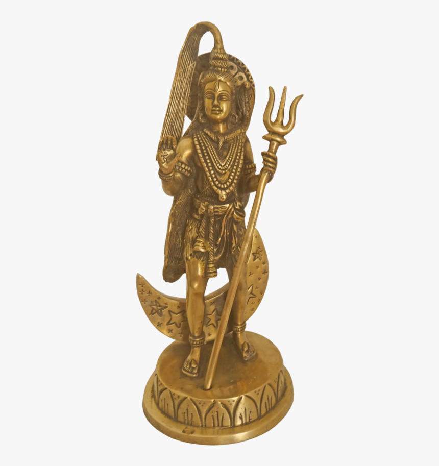 Hindu God Lord Shiva Standing With Half Moon In His - Bronze Sculpture, HD Png Download