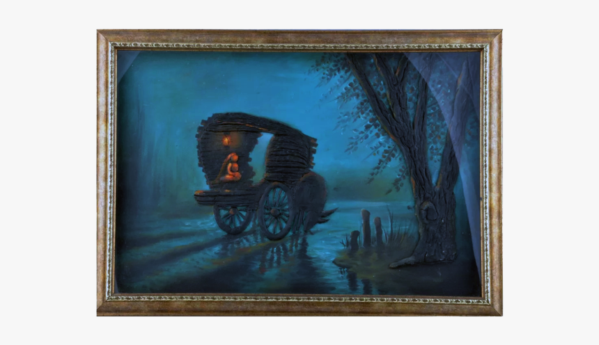 Mangala Art Bullock Cart Scenery M Seal Mural Artwork, HD Png Download