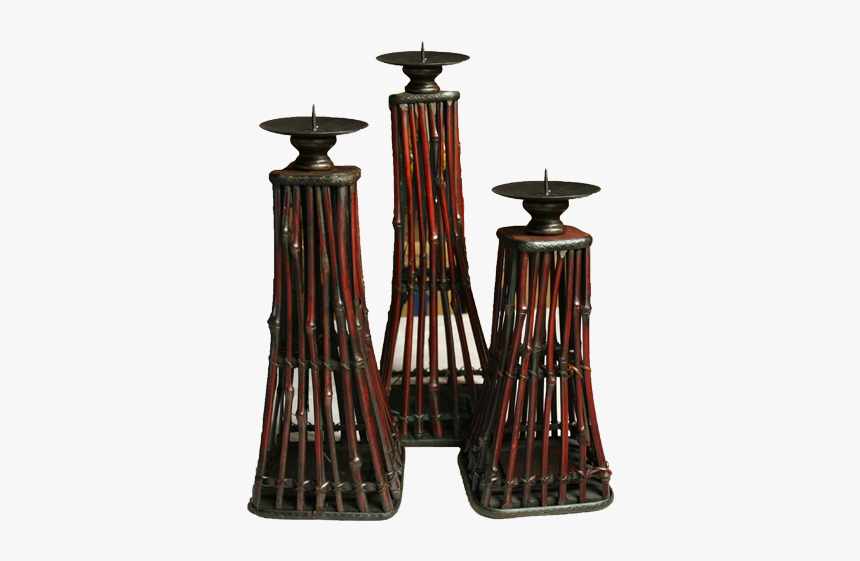 3pc Bamboo Sticks Candle Holders Set - Bamboo Candle Stand, HD Png Download
