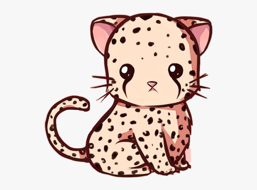 Cute Leopardo Cheetah Kawaii Animal Wild Fast Freetoedi - Kawaii Cute Cheetah, HD Png Download