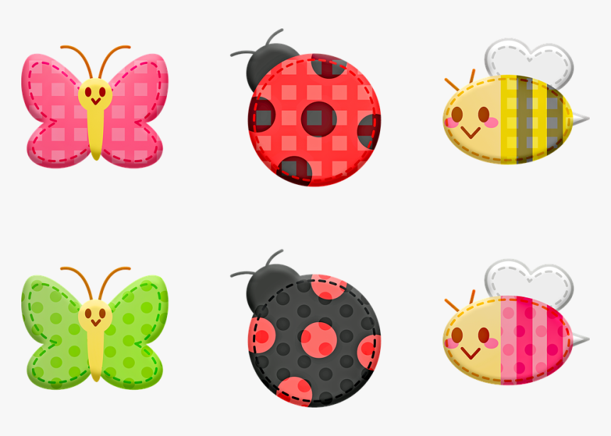 Kawaii Animals, Animal Stickers, Butterfly, Ladybug - Papillon Kawaii, HD Png Download
