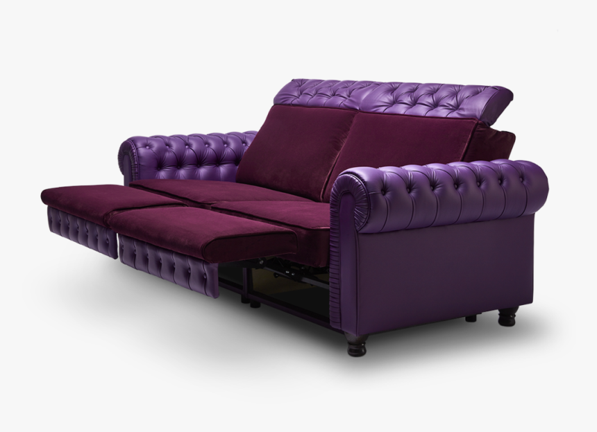 Product Chesterfield Sofa Halfopen Purple Media Room - Chaise Longue, HD Png Download
