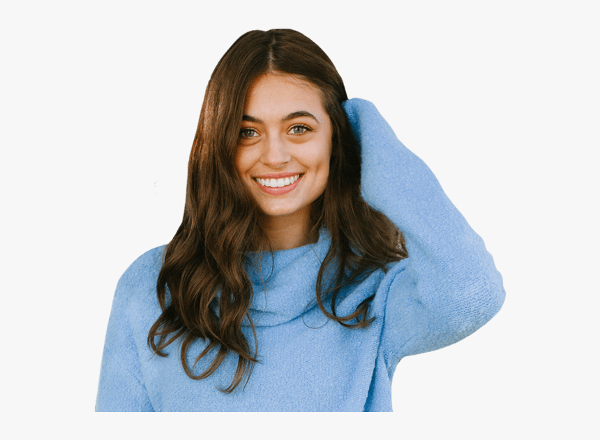 Young Woman With Flawless Smile - Young Woman Licks Man's Neck, HD Png Download