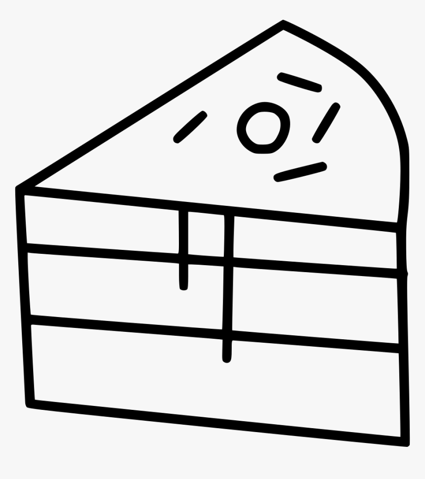 Cake Dessert Slice Pie Sweet Cranberry Svg Png Icon - Line Art, Transparent Png