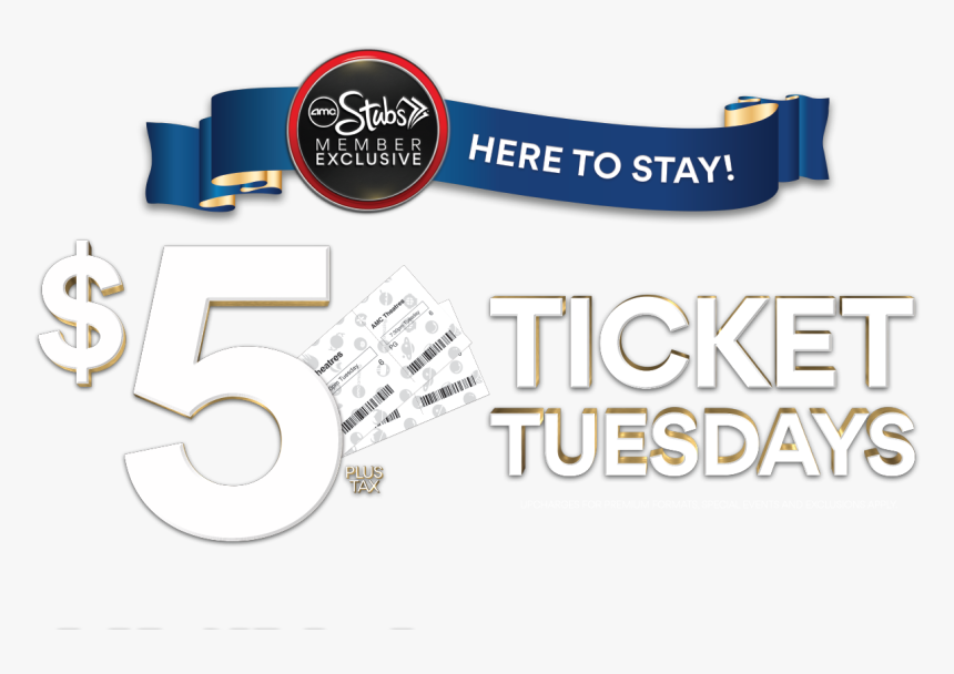 Clip Art Amc Barrington Showtimes - Amc 5 Ticket Tuesday, HD Png Download
