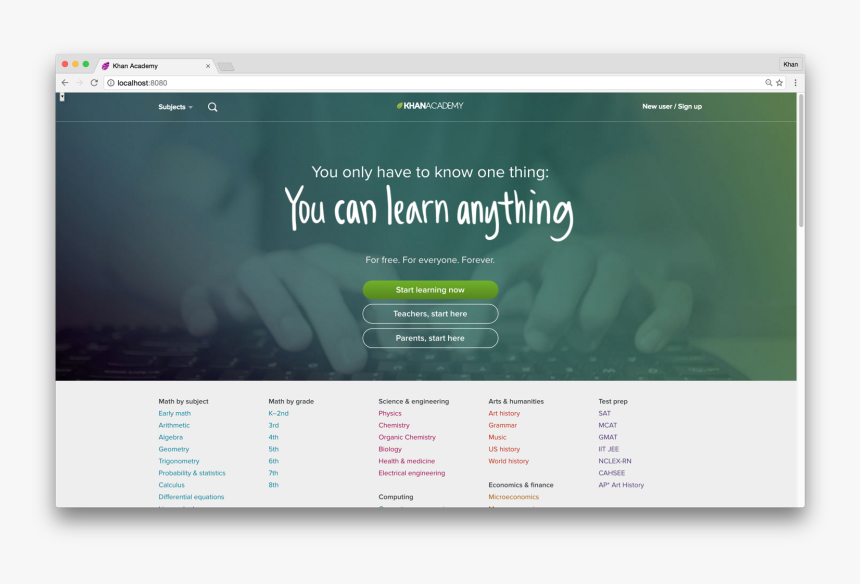 Khan Academy Home Page, HD Png Download