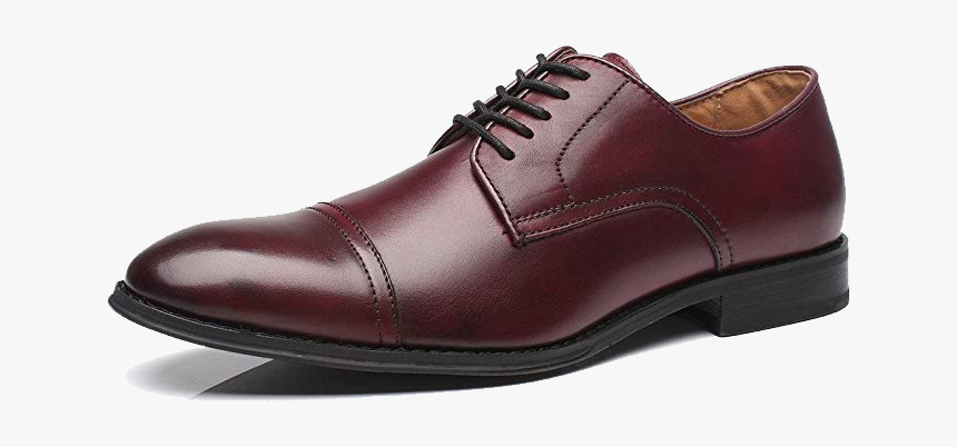 Burgundy Cap-toe Derbys By La Milano - La Milano, HD Png Download