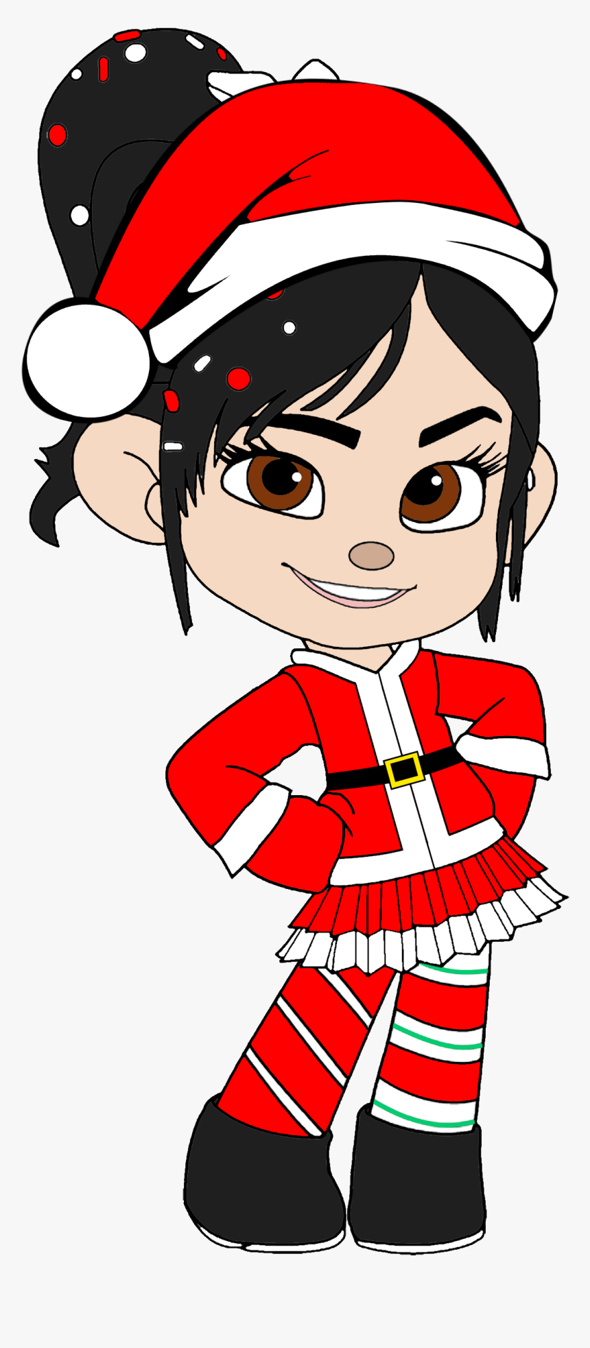 Vanellope As Mrs Claus With Santa Hat - Felix Calhoun And Vanellope, HD Png Download