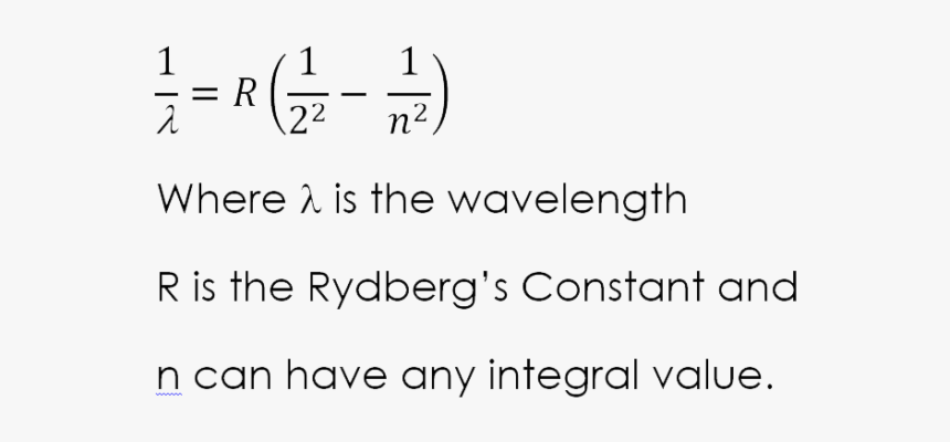 Formula De Balmer, HD Png Download