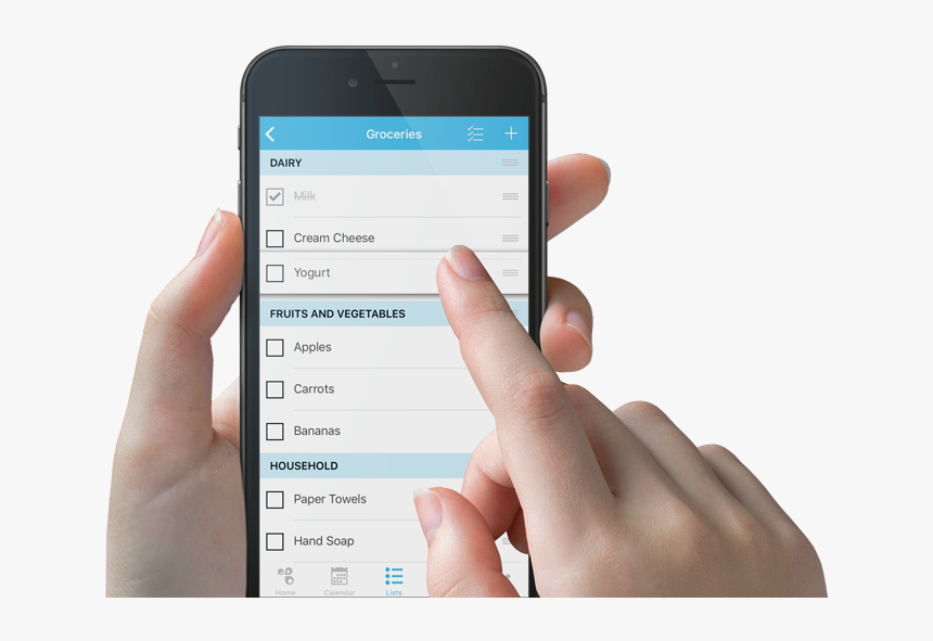 Organizing Cozi List - Shopping List On Phone, HD Png Download