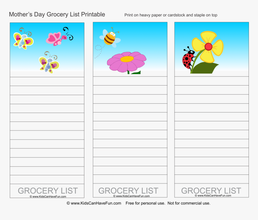 Grocery List Template, HD Png Download