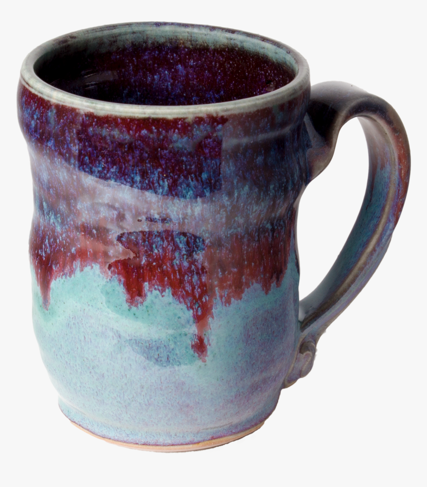 Handmade Turquoise And Purple Pottery Mug - Pottery Mug Png, Transparent Png