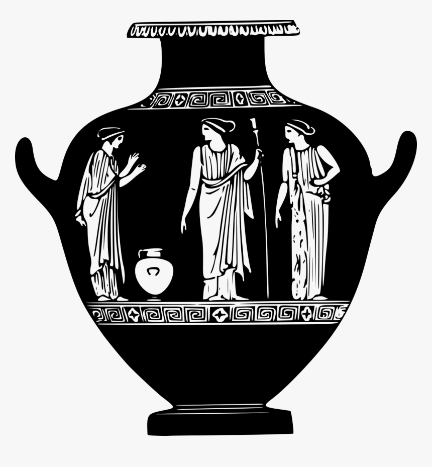 Ancient Greek Pottery Black And White, HD Png Download
