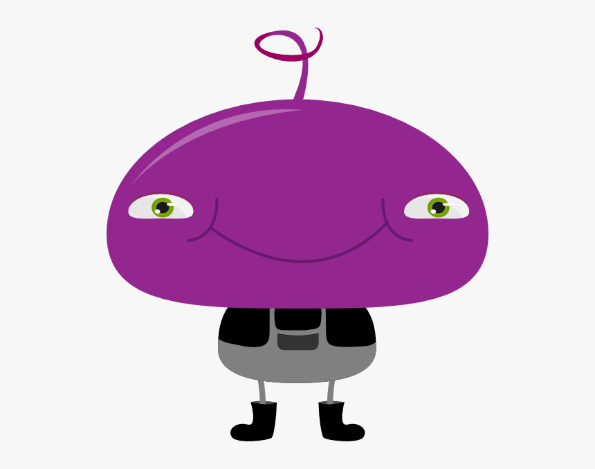 Funny Purple Character Clip Art At Clker - Alien With Hair Cartoon, HD Png Download