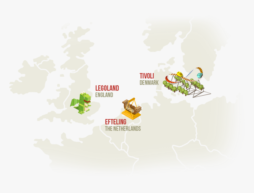 Kids Themeparks 02 Intro Map - Map Of Amusement Parks Europe, HD Png Download
