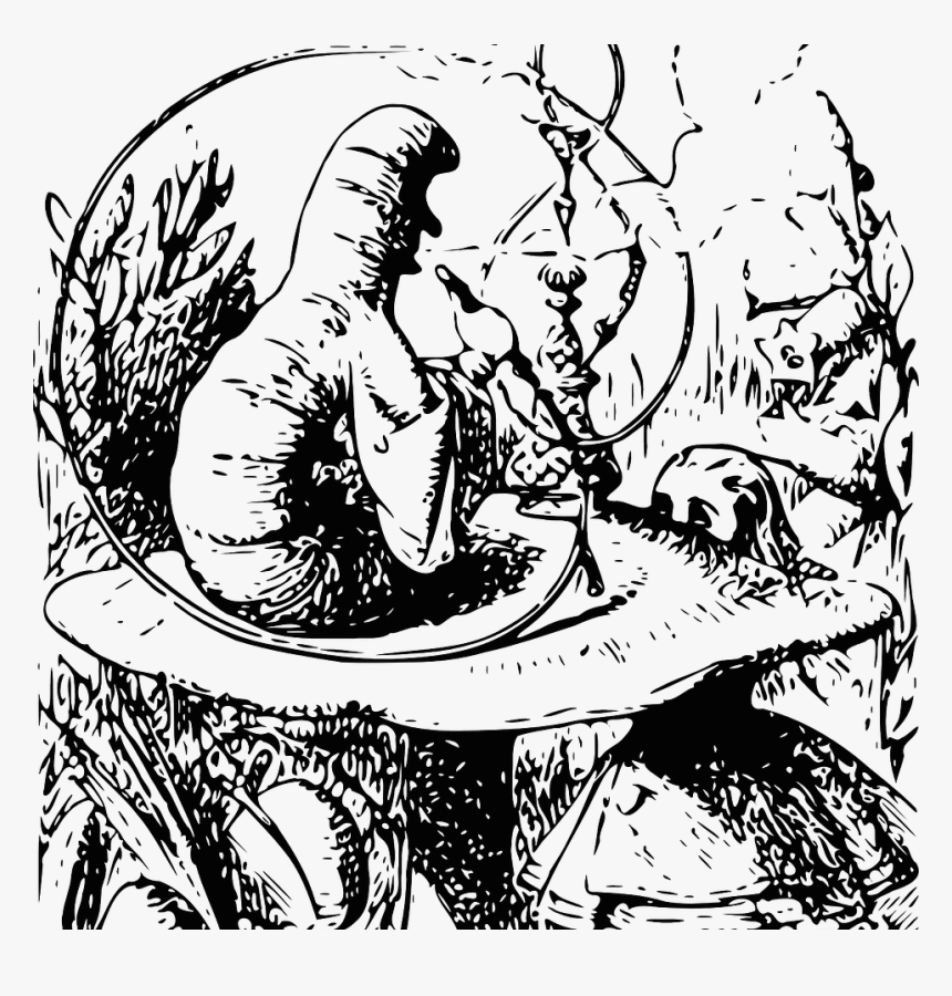 Alice In Wonderland - Alice In Wonderland Meets The Caterpillar, HD Png Download