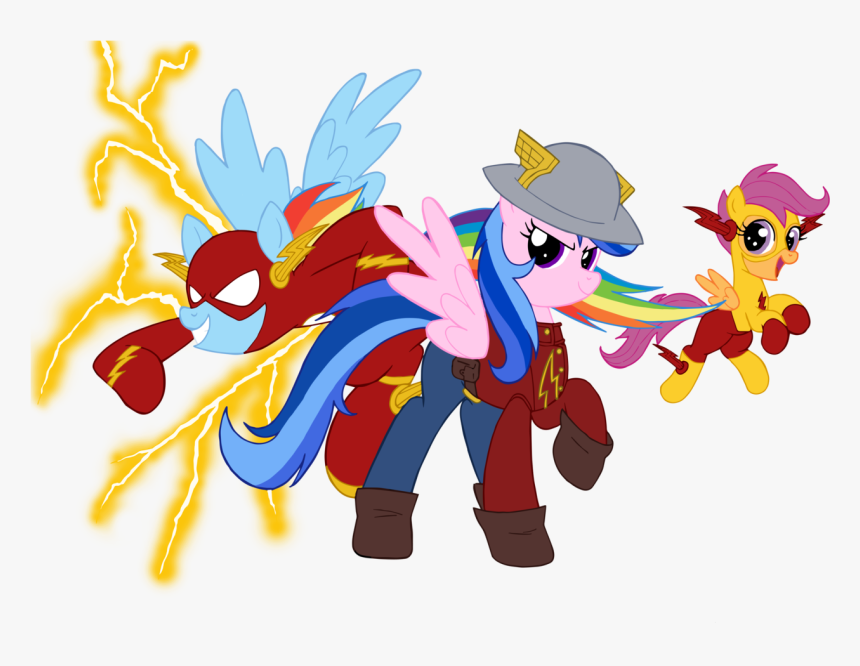 #1416974 - Artist - Edcom02, Artist - Jmkplover, Crossover, - Mlp The Flash Dc, HD Png Download