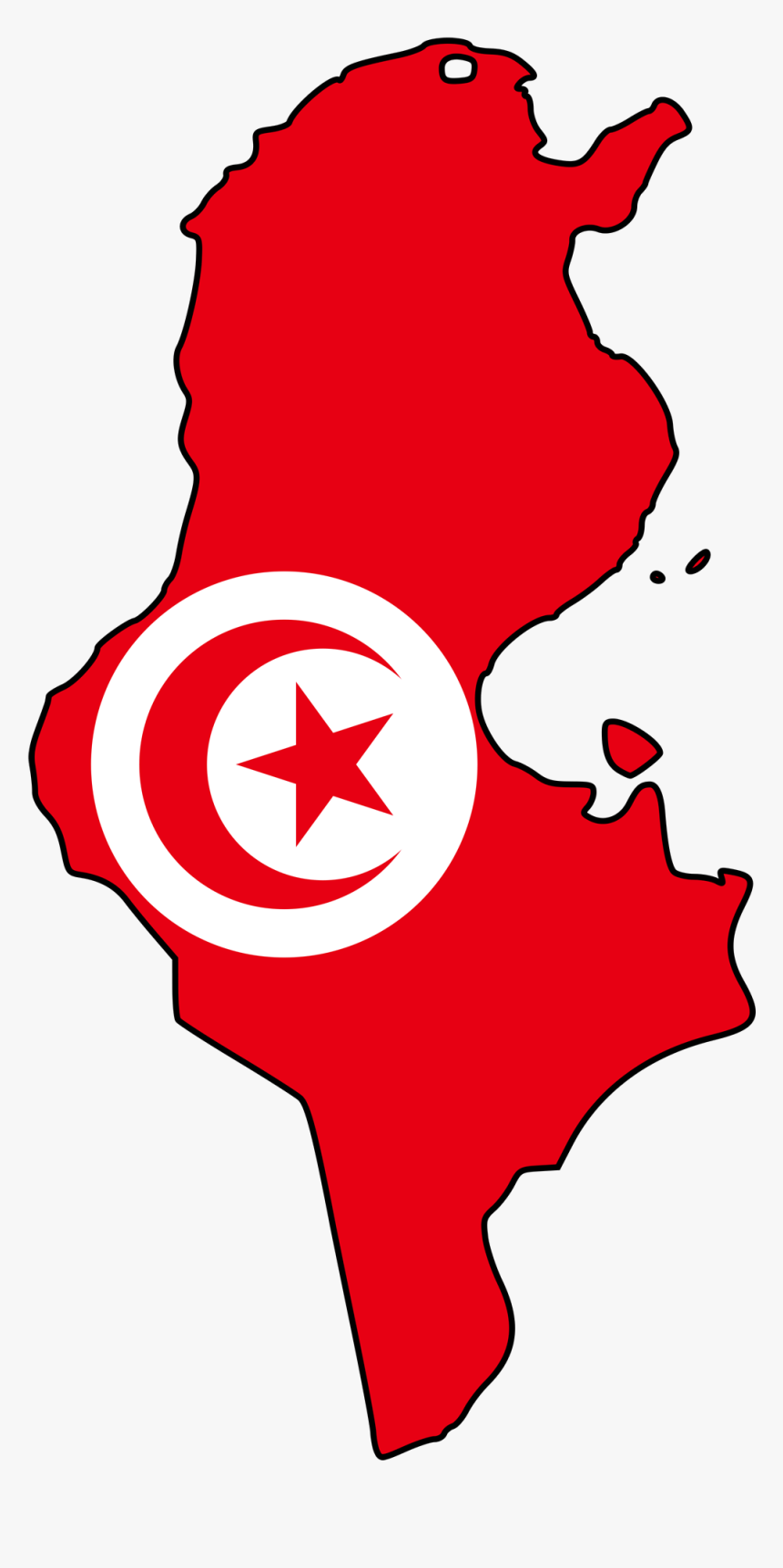Tunisia Flag Map, HD Png Download
