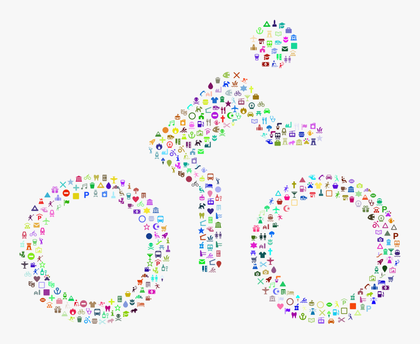 Public Domain Cyclist Icons Prismatic - Circle, HD Png Download
