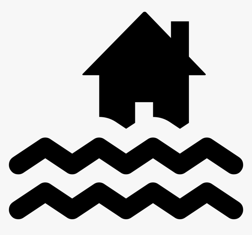 Flood - Silhouette House Clipart Black And White, HD Png Download